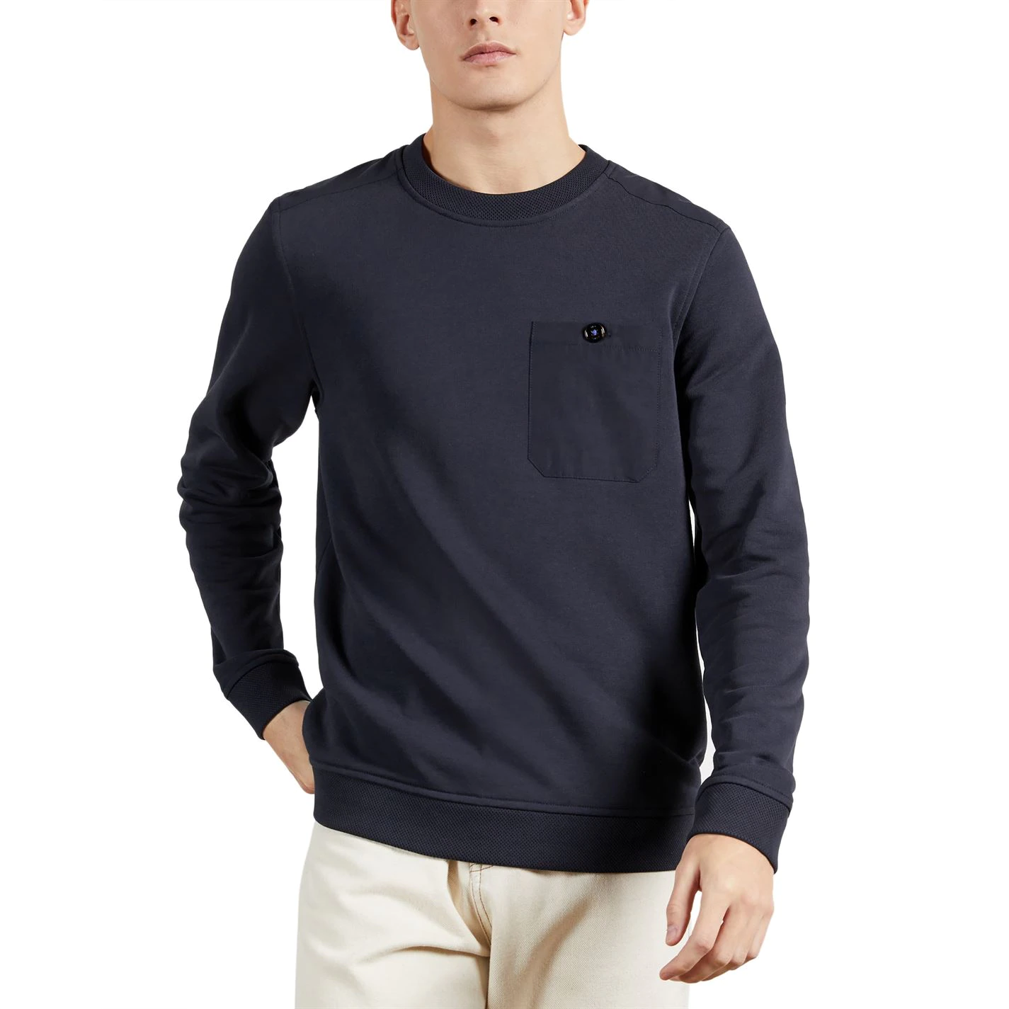Ted Baker Singer Ls Sweatshirt for Big & Tall Knitwear Colour DK-NAVY 4 Ted Baker Singer Ls Sweatshirt for Big & Tall Knitwear Colour DK-NAVY - Image 2