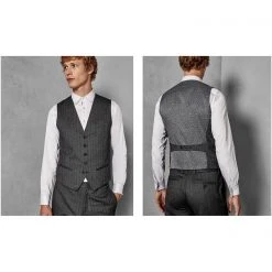 Ted Baker Swai Waistcoat for Complete Suits Colour Charcoal -Outlet Wardrobe Mix Store 56602202 xxl a2