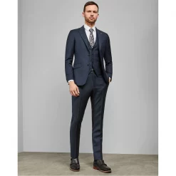 Ted Baker Butter Double Breasted Waistcoat for Complete Suits Colour Dark Red