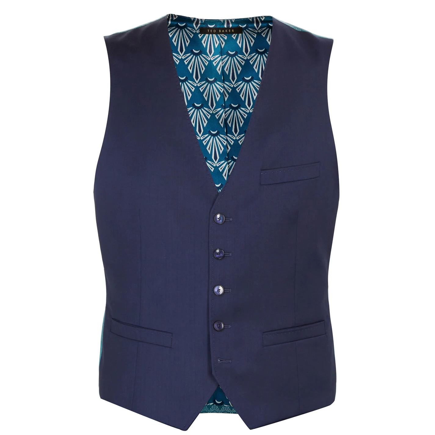 Ted Baker Blair Waistcoat for Complete Suits Colour Dark Blue 3 Ted Baker Blair Waistcoat for Complete Suits Colour Dark Blue