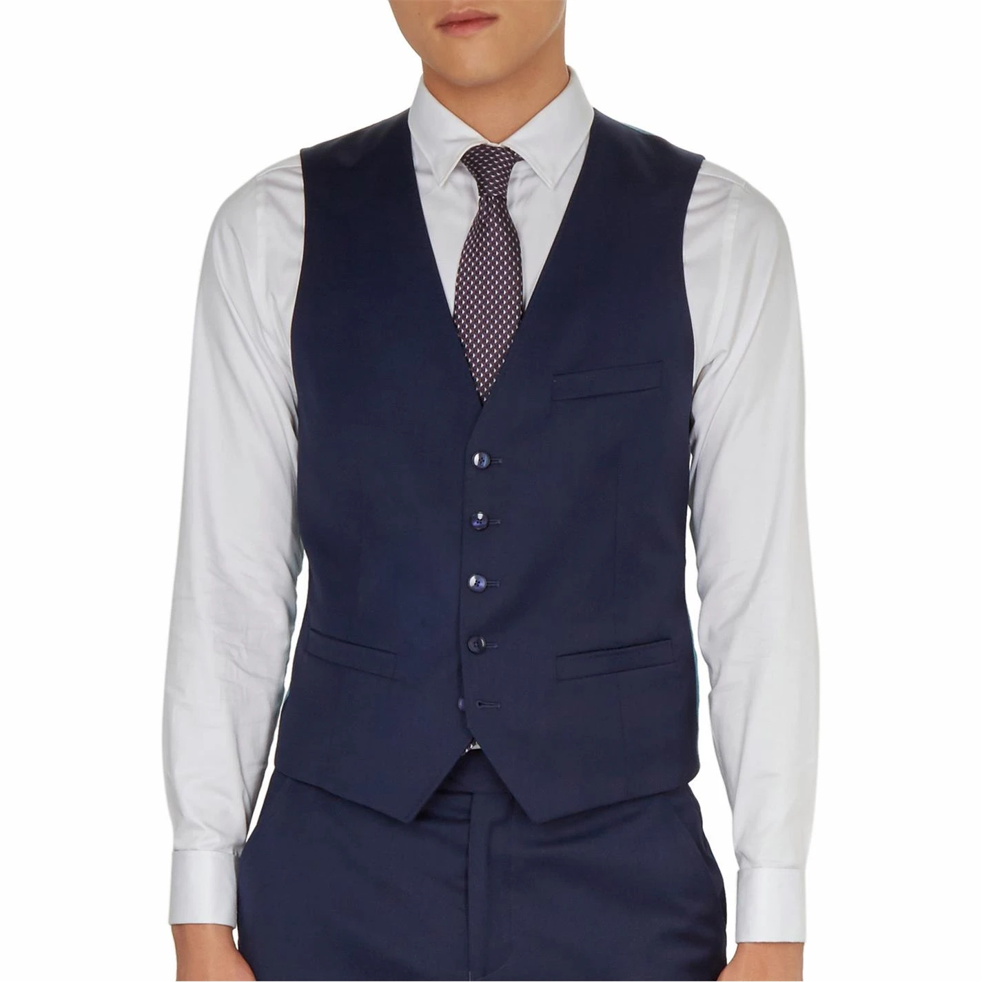 Ted Baker Blair Waistcoat for Complete Suits Colour Dark Blue 4 Ted Baker Blair Waistcoat for Complete Suits Colour Dark Blue - Image 2