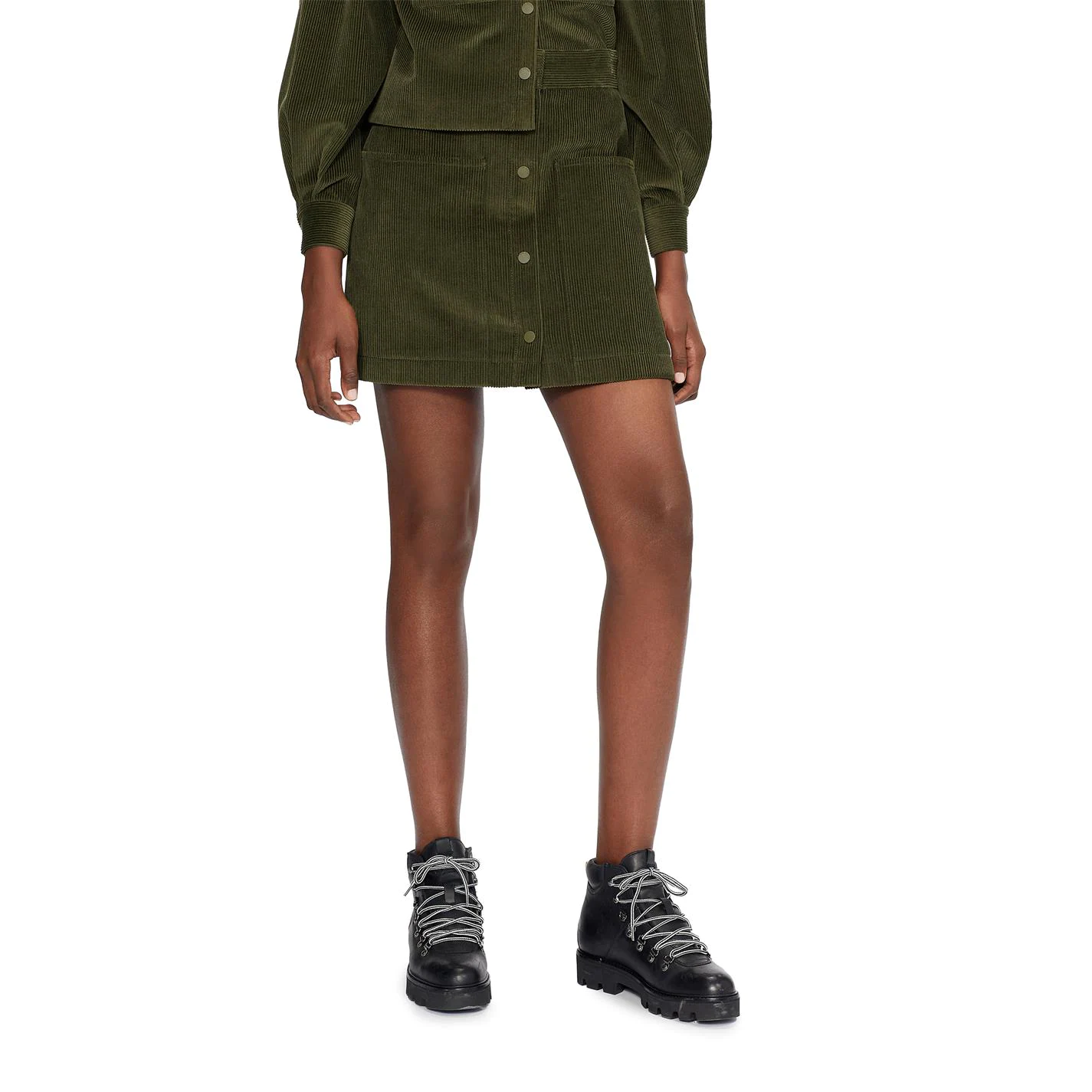 Ted Baker Omarah Corduroy Skirt for Skirts Colour Khaki 4 Ted Baker Omarah Corduroy Skirt for Skirts Colour Khaki - Image 2