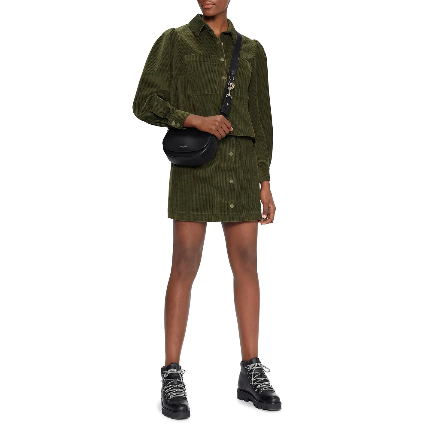 Ted Baker Omarah Corduroy Skirt for Skirts Colour Khaki 6 Ted Baker Omarah Corduroy Skirt for Skirts Colour Khaki - Image 4