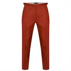 Ted Baker Shutton Wool Linen Mix Trousers for Complete Suits Colour Burnt Red