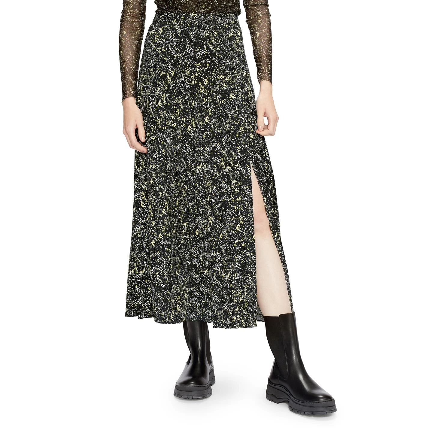 Ted Baker Deeana Printed Pleat Midi Skirt for Skirts Colour Black 4 Ted Baker Deeana Printed Pleat Midi Skirt for Skirts Colour Black - Image 2