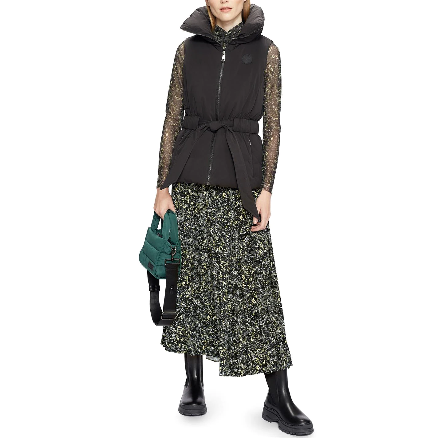 Ted Baker Deeana Printed Pleat Midi Skirt for Skirts Colour Black 6 Ted Baker Deeana Printed Pleat Midi Skirt for Skirts Colour Black - Image 4