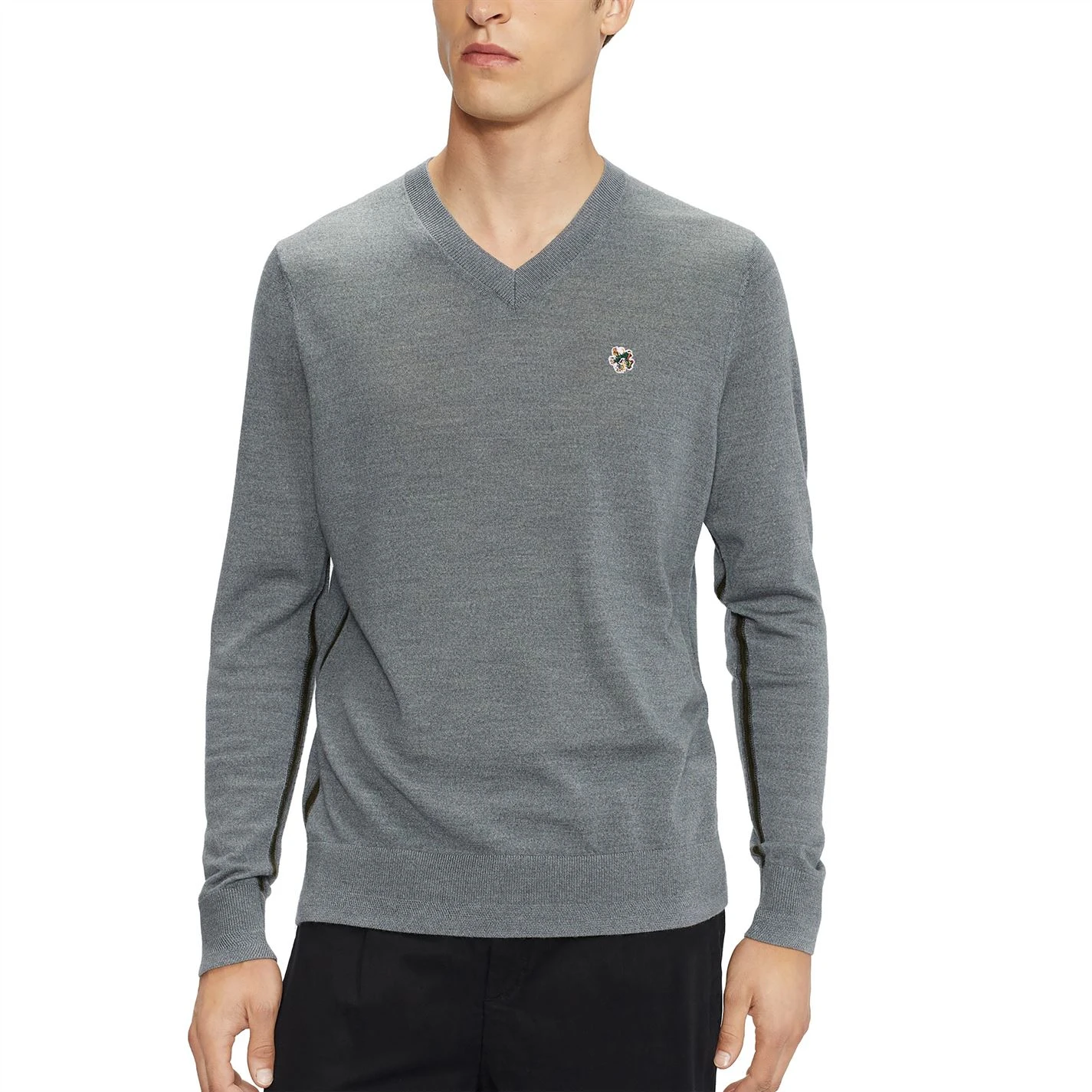 Ted Baker Kenton V Neck Jumper for T-Shirts Colour Charcoal 4 Ted Baker Kenton V Neck Jumper for T-Shirts Colour Charcoal - Image 2