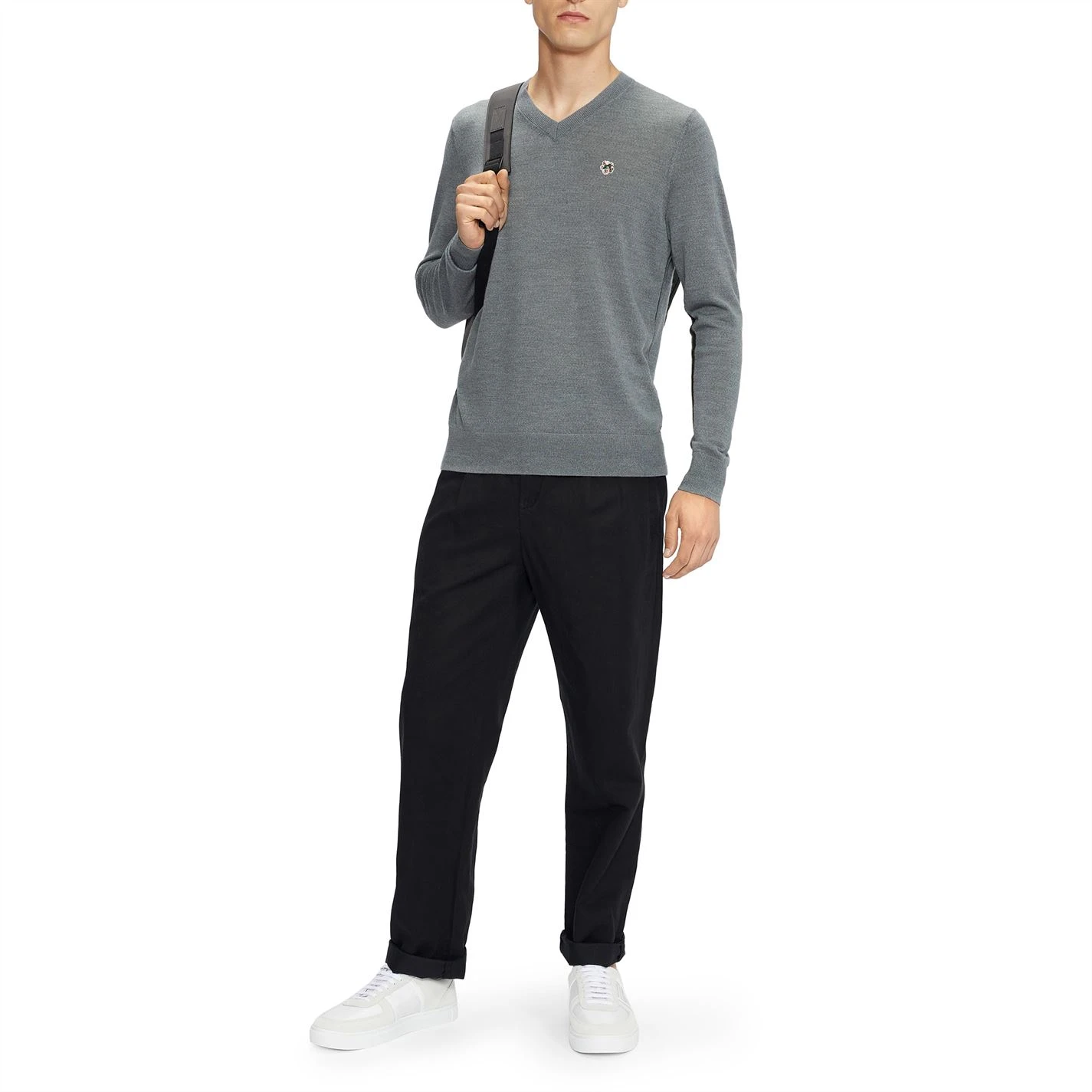 Ted Baker Kenton V Neck Jumper for T-Shirts Colour Charcoal 6 Ted Baker Kenton V Neck Jumper for T-Shirts Colour Charcoal - Image 4