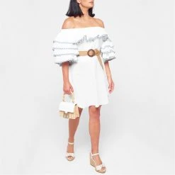 Ted Baker Meiyah Ruffle Dress for Dresses Colour White -Outlet Wardrobe Mix Store 59490801 xxl a1