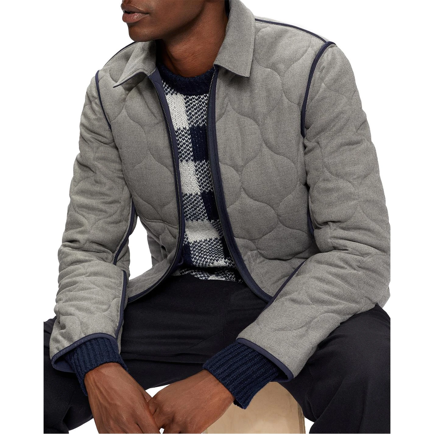 Ted Baker Schuss Reversible Quilted Jacket for Big & Tall Coats & Jackets Colour Navy 7 Ted Baker Schuss Reversible Quilted Jacket for Big & Tall Coats & Jackets Colour Navy - Image 5