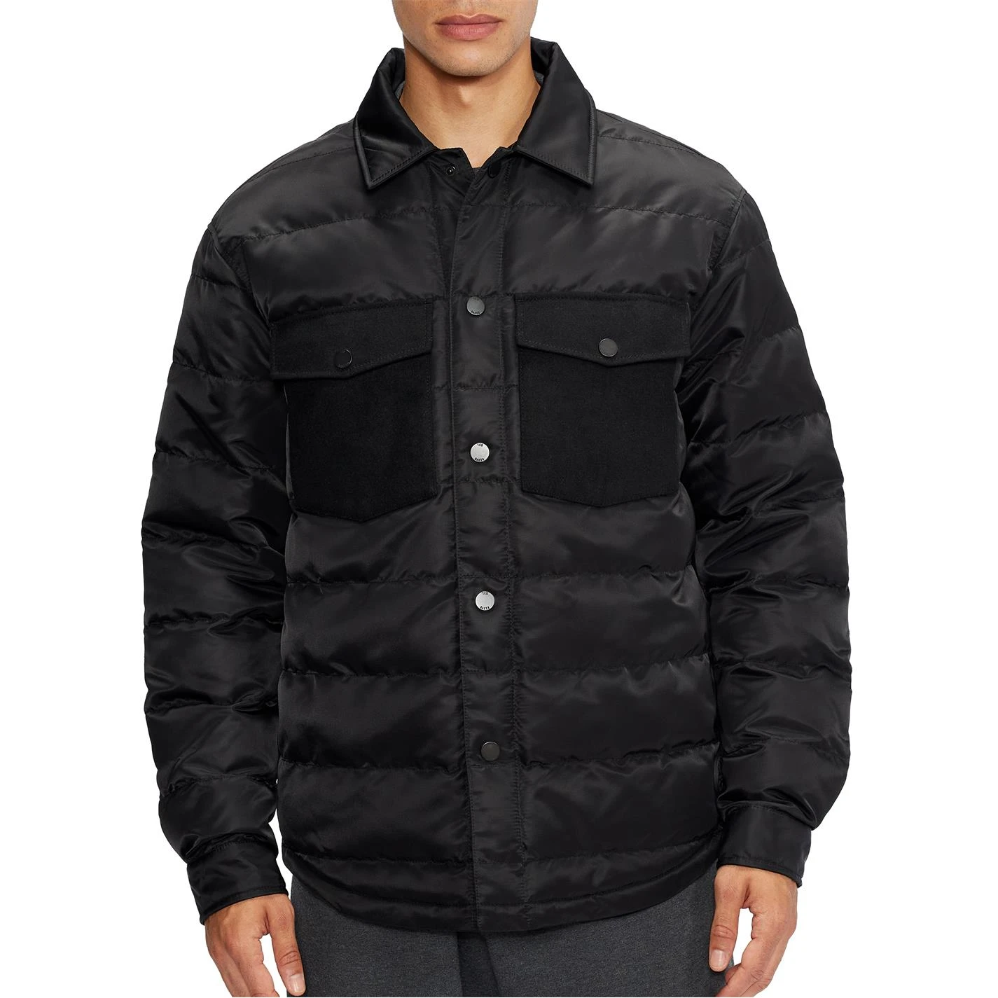 Ted Baker Velocity Quilted Over Shirt for Big & Tall Coats & Jackets Colour Black 4 Ted Baker Velocity Quilted Over Shirt for Big & Tall Coats & Jackets Colour Black - Image 2