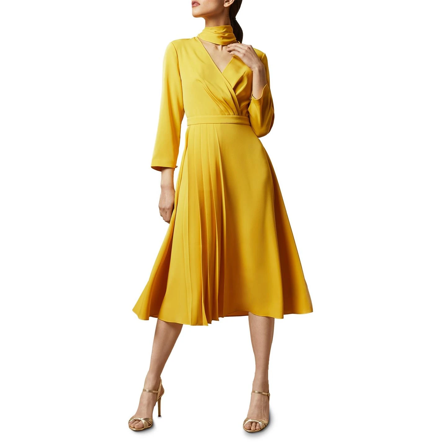 Ted Baker Jillie Midi Dress for Dresses Colour Yellow 4 Ted Baker Jillie Midi Dress for Dresses Colour Yellow - Image 2