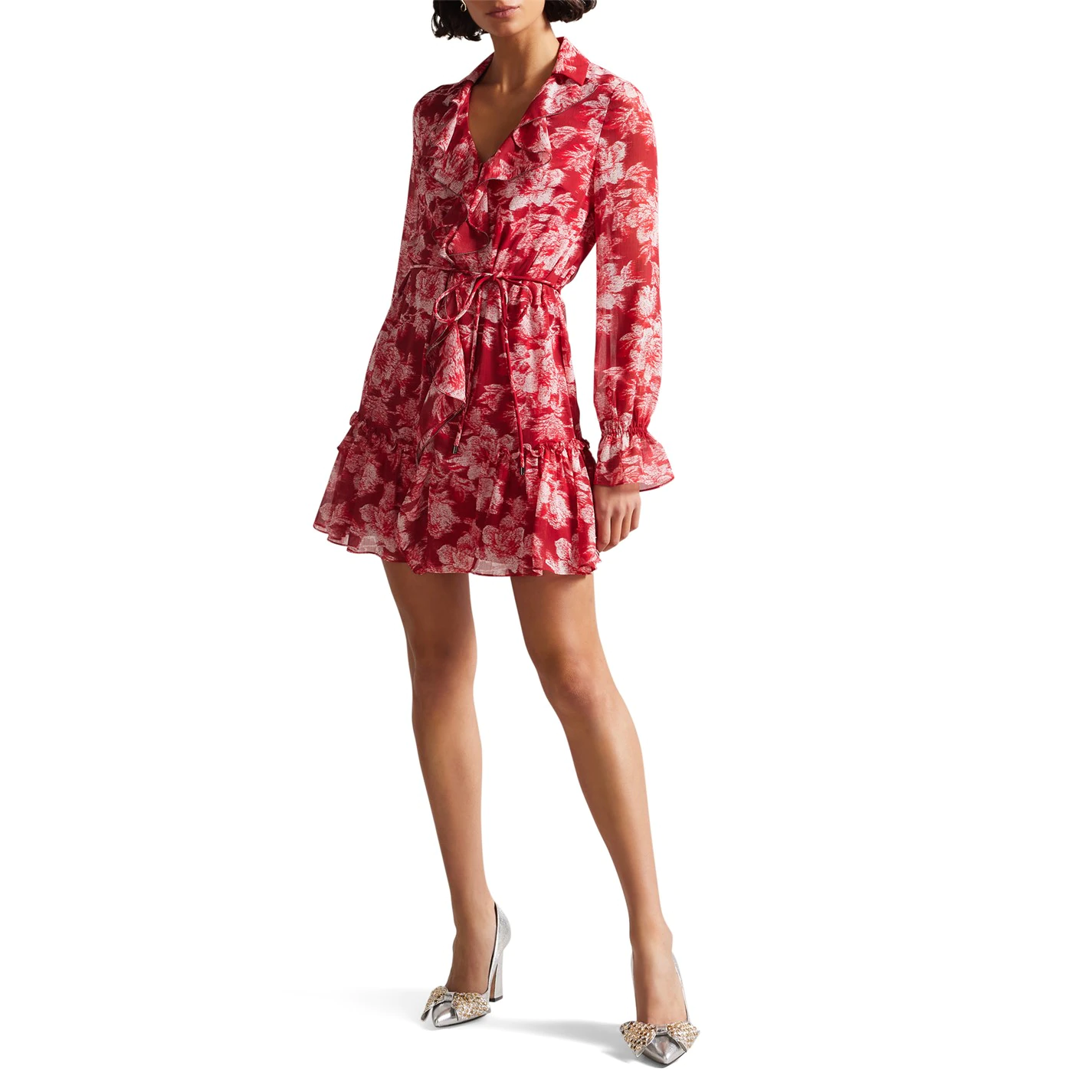 Ted Baker Linndie Ruffle Dress for Dresses Colour Red 4 Ted Baker Linndie Ruffle Dress for Dresses Colour Red - Image 2