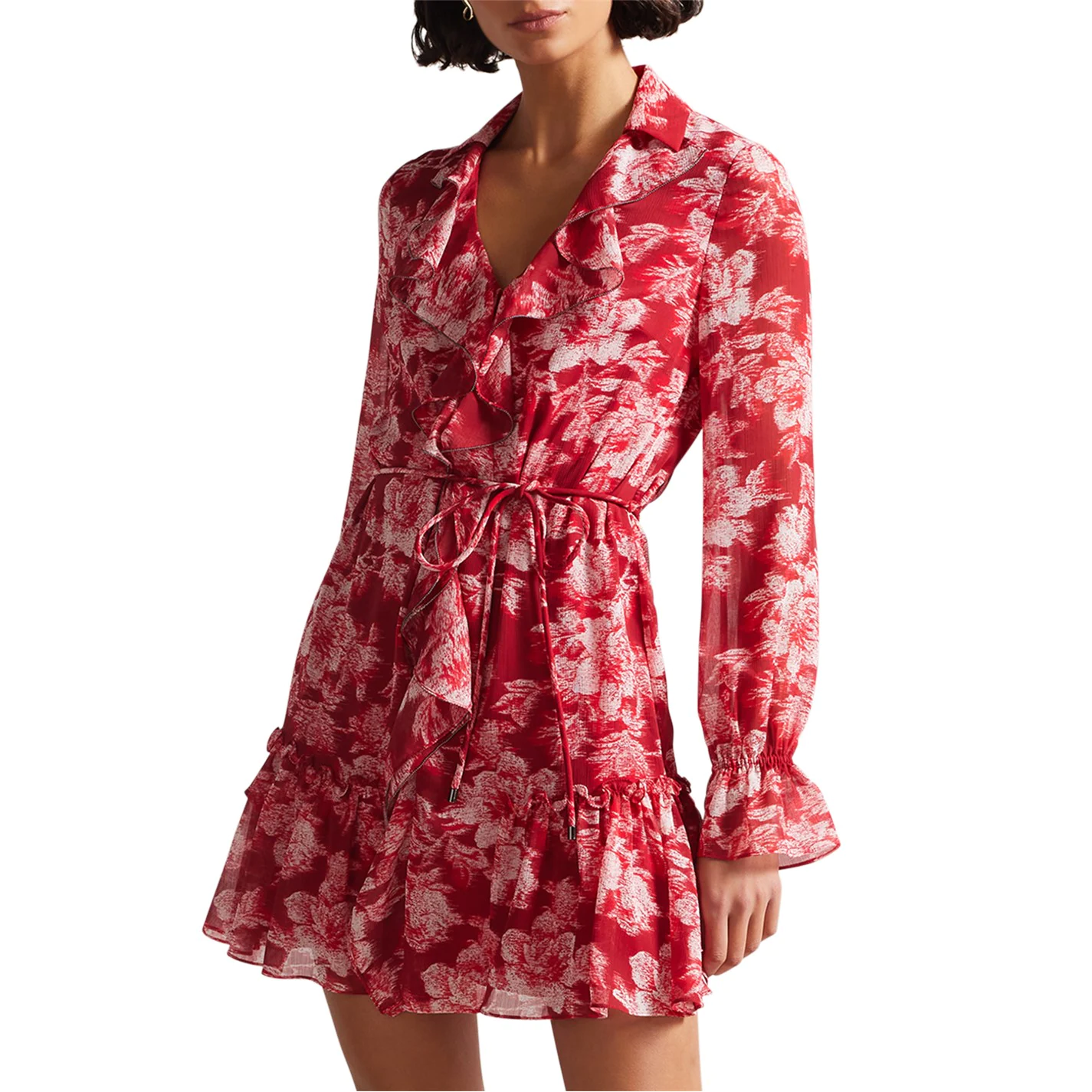 Ted Baker Linndie Ruffle Dress for Dresses Colour Red 5 Ted Baker Linndie Ruffle Dress for Dresses Colour Red - Image 3