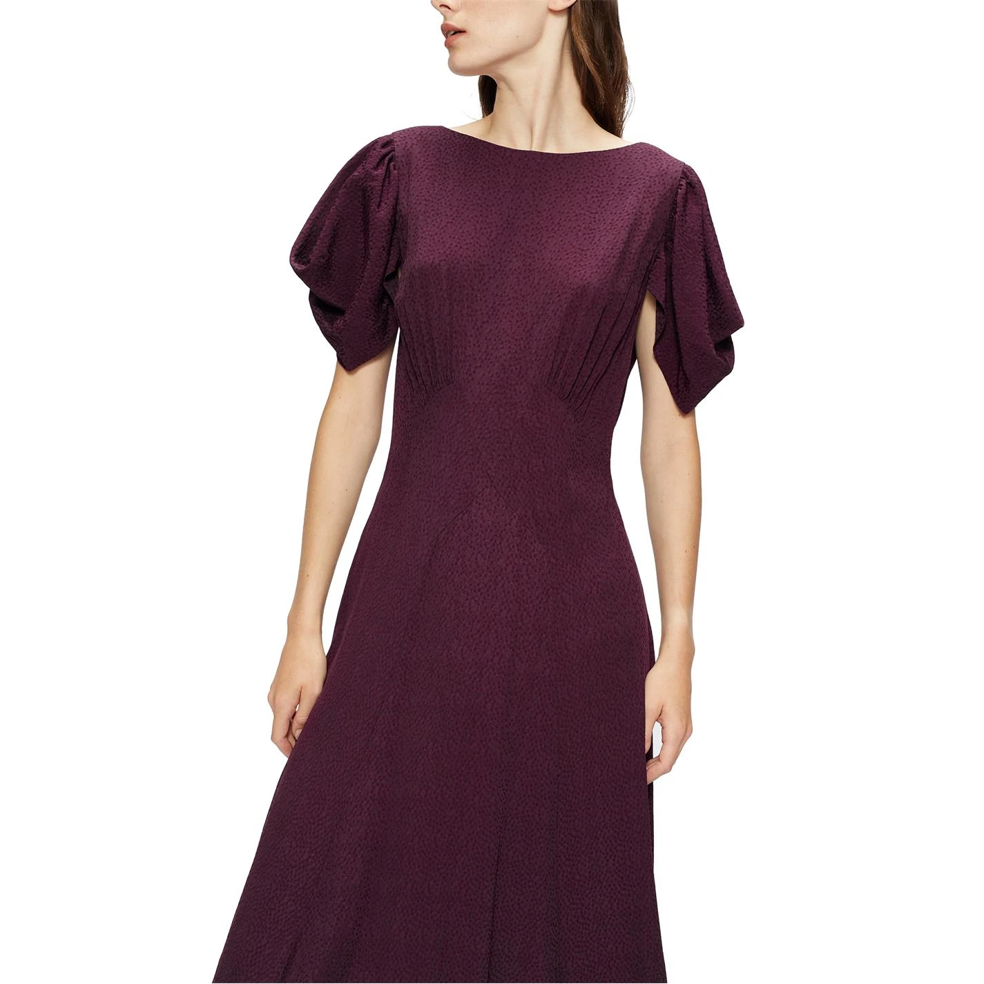 Ted Baker Tulipi Midi Tea Dress for Wedding Guest Dresses Colour Dp Purple 6 Ted Baker Tulipi Midi Tea Dress for Wedding Guest Dresses Colour Dp Purple - Image 4