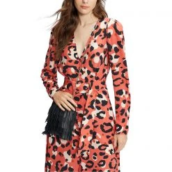 Ted Baker Ted Leopard Isbeil Midi A Line Dress for Dresses Colour Coral -Outlet Wardrobe Mix Store 64762812 xxl a3