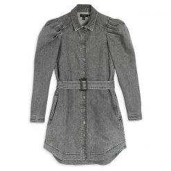 Ted Baker Ted Pascal Denim Mini Shirt Dress for Dresses Colour Mid Grey