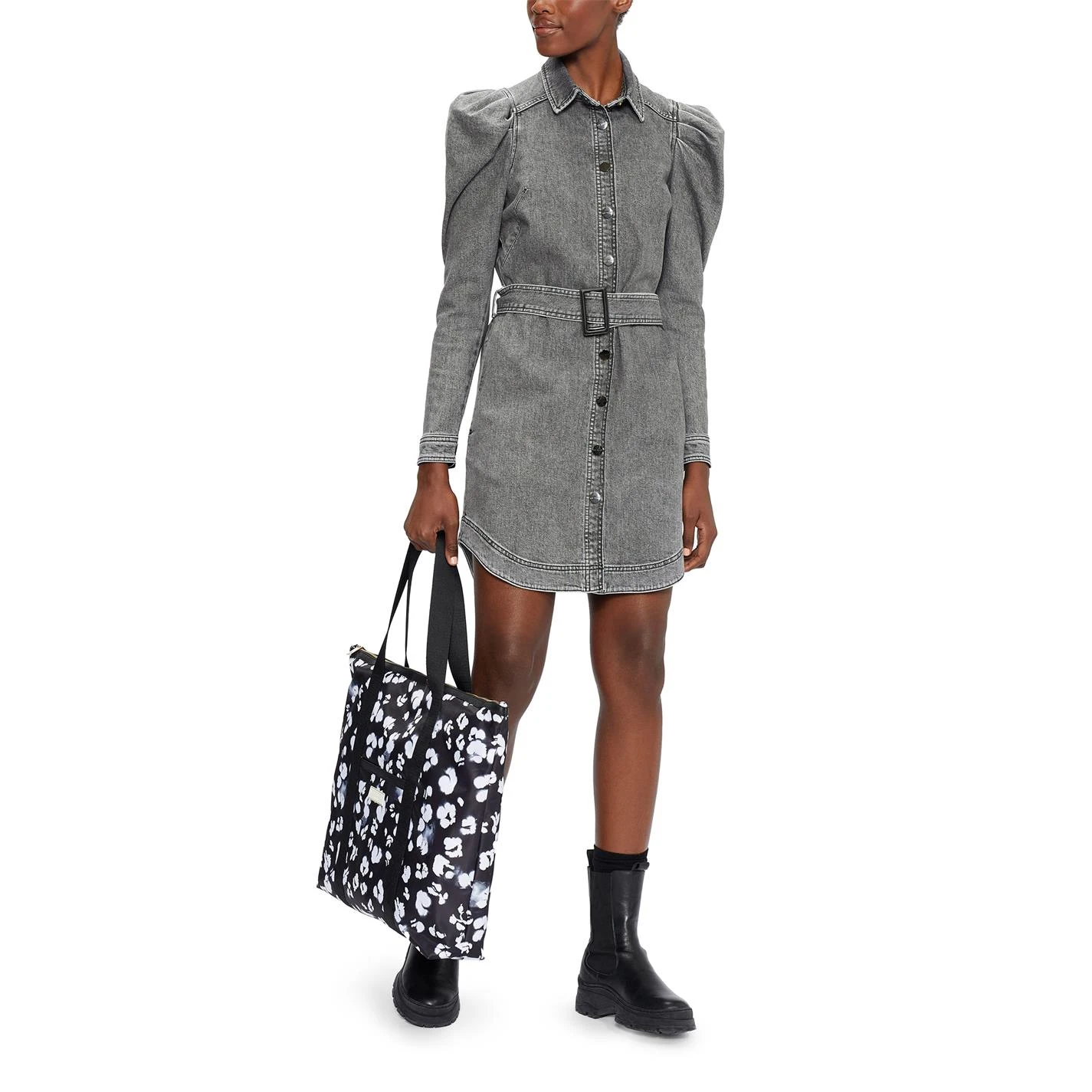 Ted Baker Ted Pascal Denim Mini Shirt Dress for Dresses Colour Mid Grey 4 Ted Baker Ted Pascal Denim Mini Shirt Dress for Dresses Colour Mid Grey - Image 2