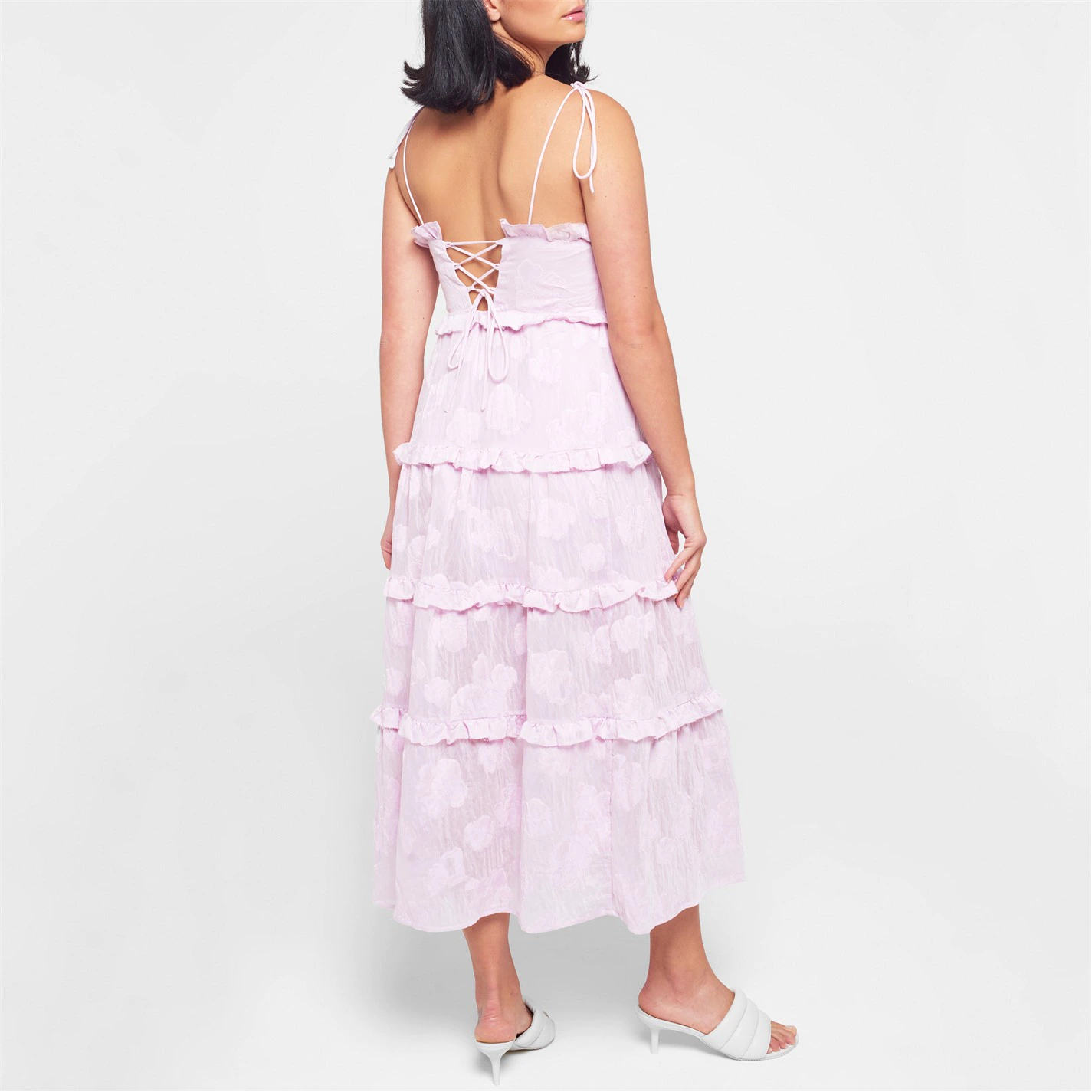 Ted Baker Strappy Tiered Midi Dress for Dresses Colour Lilac 5 Ted Baker Strappy Tiered Midi Dress for Dresses Colour Lilac - Image 3