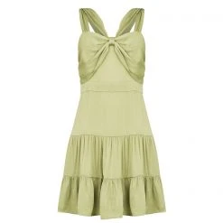 Ted Baker Phoenyx Knot Dress for Wedding Guest Dresses Colour Mid-Green