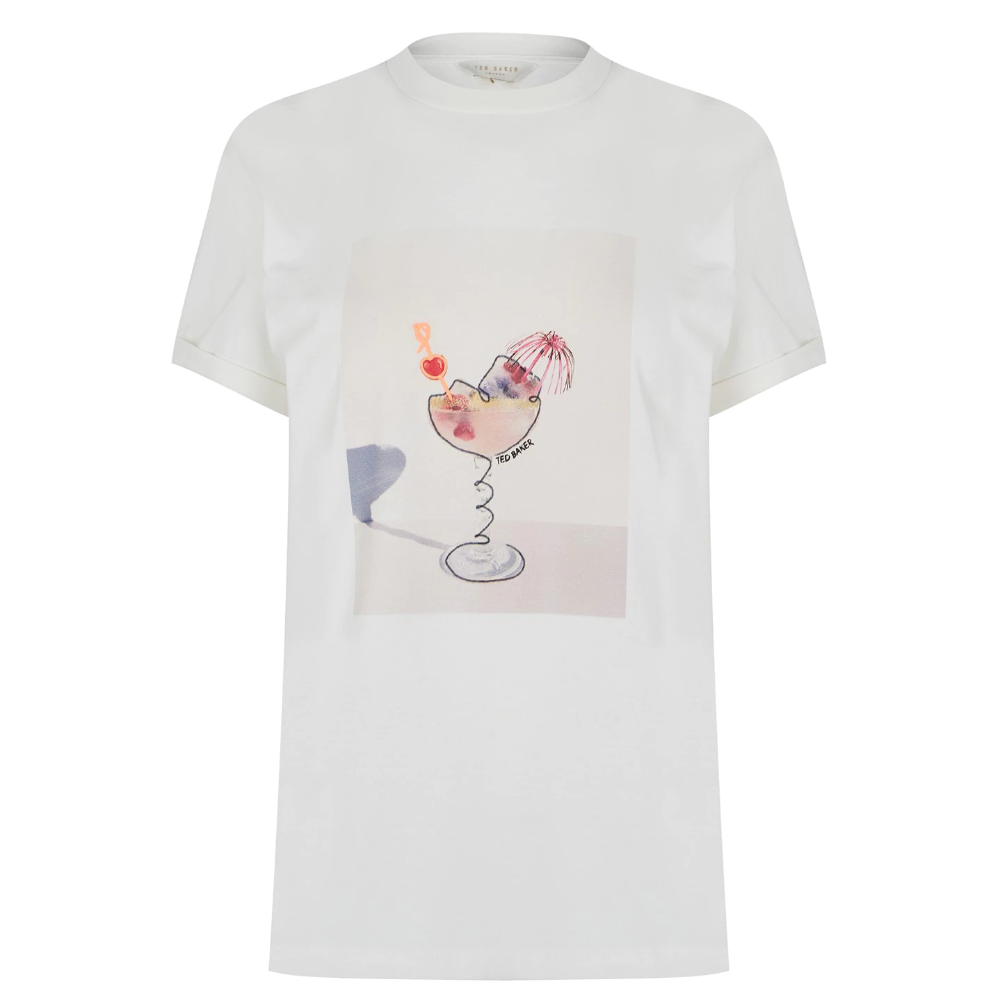 Ted Baker Ted Baker Gin T-Shirt Womens for Tops Colour White 3 Ted Baker Ted Baker Gin T-Shirt Womens for Tops Colour White