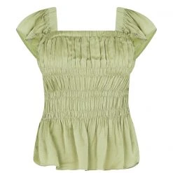 Ted Baker Alovia Smock Top for Tops Colour Mid-Green