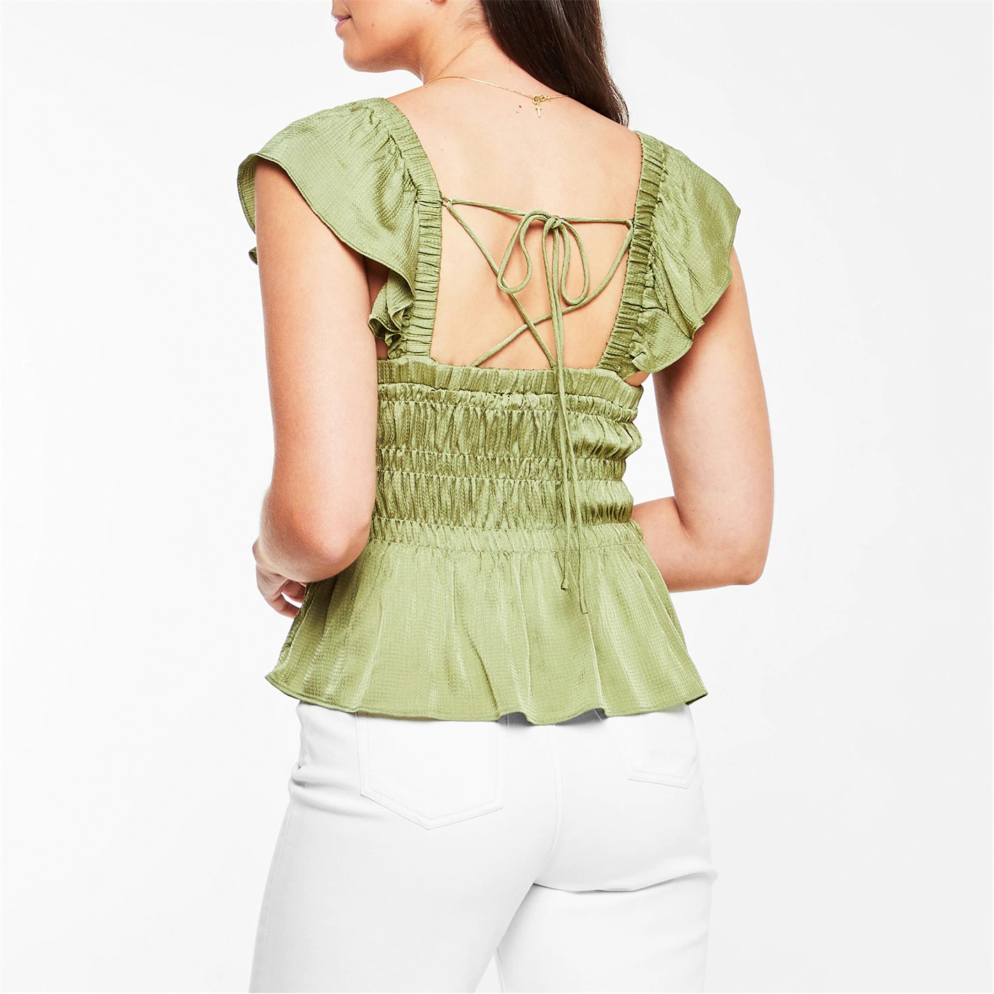 Ted Baker Alovia Smock Top for Tops Colour Mid-Green 5 Ted Baker Alovia Smock Top for Tops Colour Mid-Green - Image 3