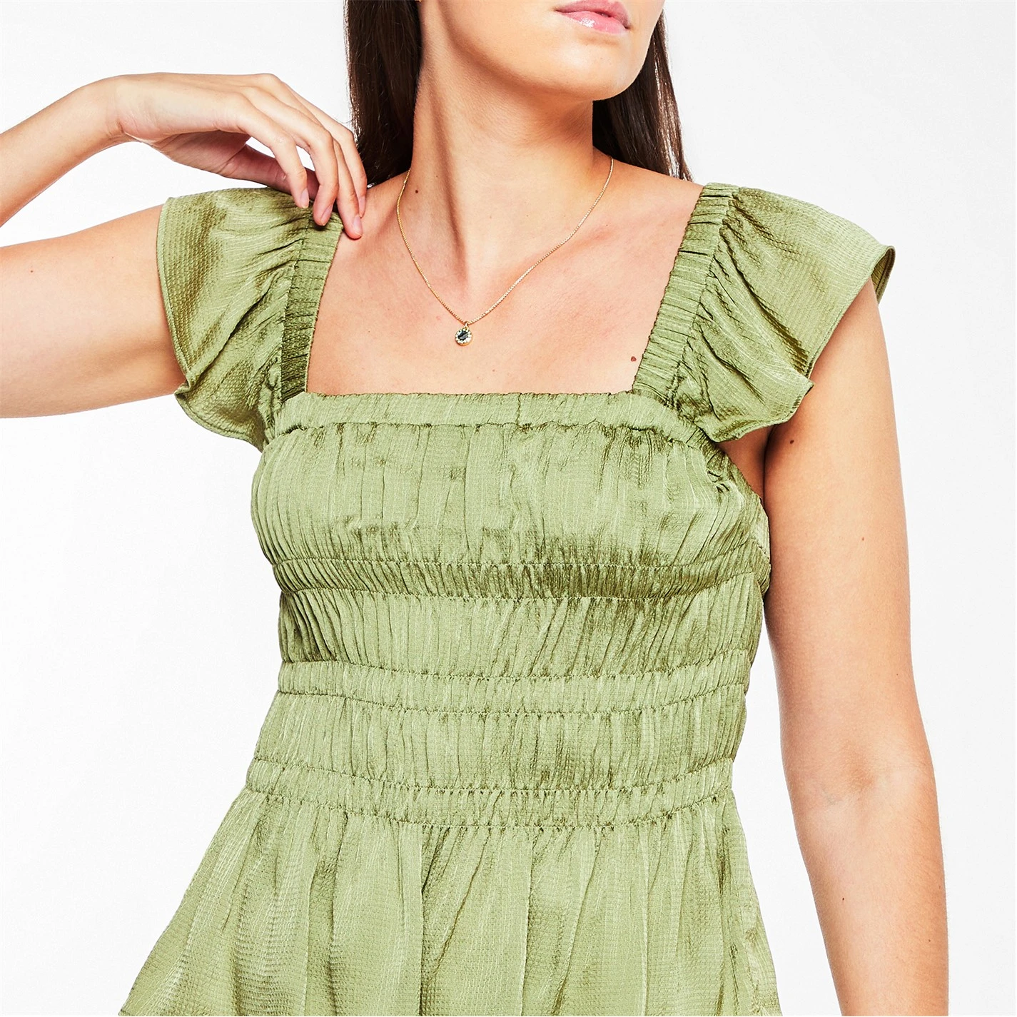 Ted Baker Alovia Smock Top for Tops Colour Mid-Green 6 Ted Baker Alovia Smock Top for Tops Colour Mid-Green - Image 4