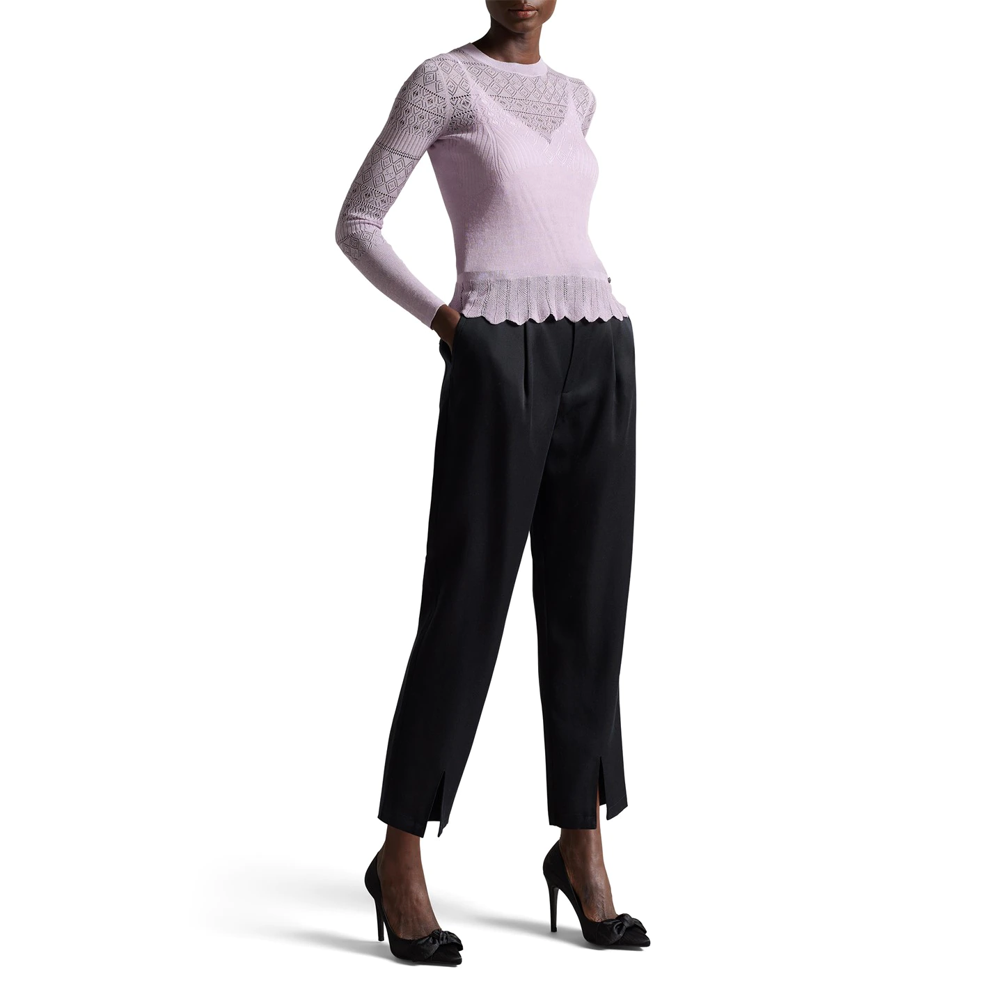 Ted Baker Hilen Knit Top for Tops Colour Lilac 4 Ted Baker Hilen Knit Top for Tops Colour Lilac - Image 2
