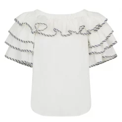 Ted Baker Soffea Ruffle Top for Tops Colour White