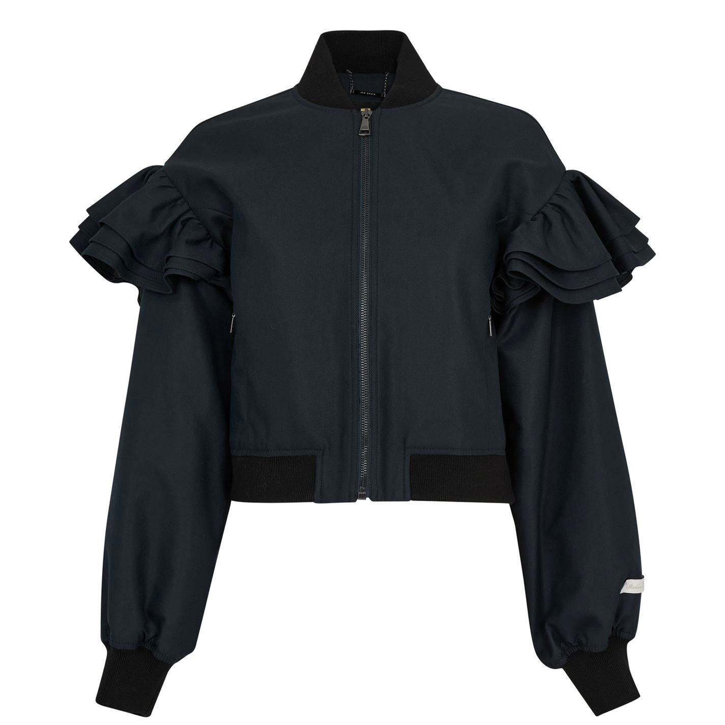 Ted Baker Beckiey Frill Bomber Jacket for Coats & Jackets Colour Dark Navy 3 Ted Baker Beckiey Frill Bomber Jacket for Coats & Jackets Colour Dark Navy