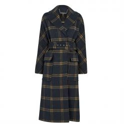 Ted Baker Adelyyn Check Coat for Coats & Jackets Colour Dk Navy