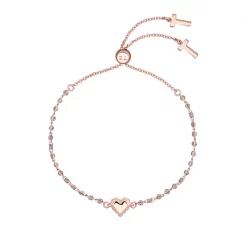 Ted Baker SARSA Sparkle Heart Bracelet for Bracelets & Bangles Colour Rose/Silv Glitt