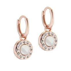 Ted Baker GRACO Gem Button Huggie Earring for Earrings Colour Pink Gold/Cryst