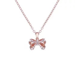 Ted Baker CRESTRA Crystal Petite Bow Pendant for Necklaces Colour Rose Gold