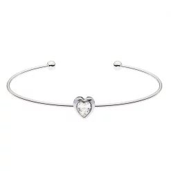 Ted Baker HASINA Crystal Heart Ultra Fine Cuff for Bracelets & Bangles Colour Silver/Crystal