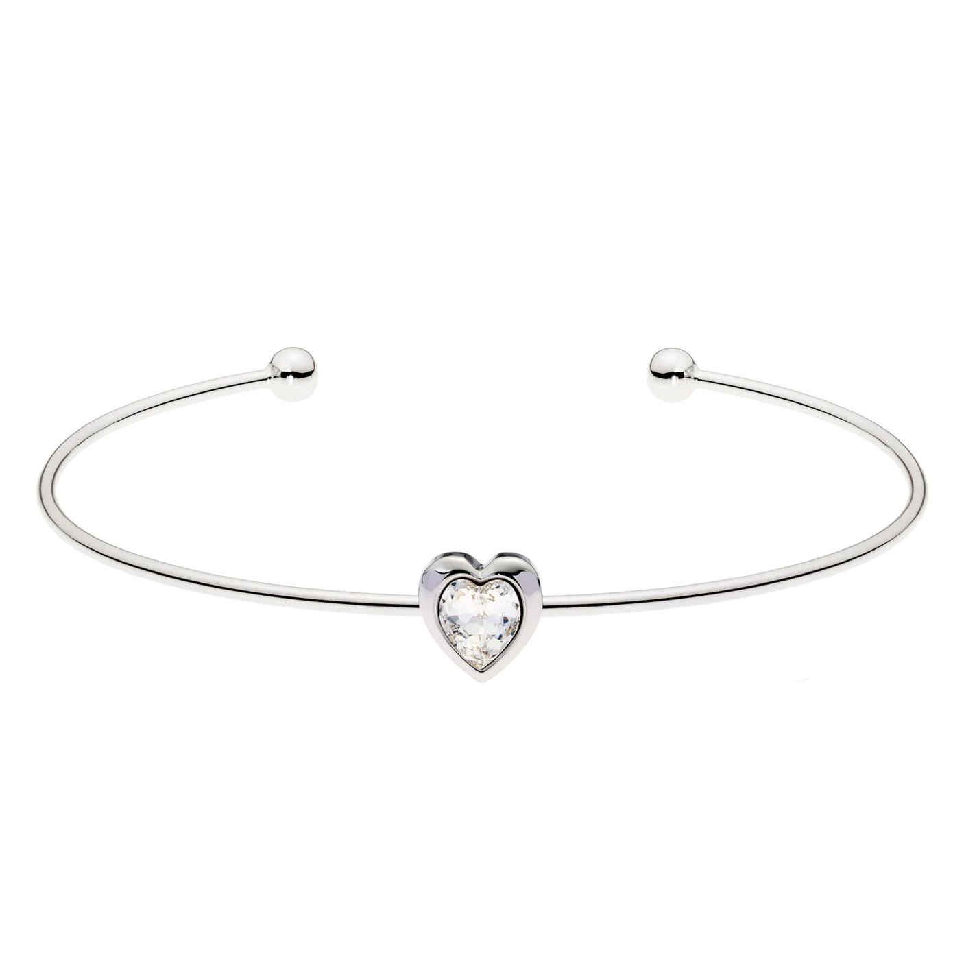 Ted Baker HASINA Crystal Heart Ultra Fine Cuff for Bracelets & Bangles Colour Silver/Crystal 3 Ted Baker HASINA Crystal Heart Ultra Fine Cuff for Bracelets & Bangles Colour Silver/Crystal
