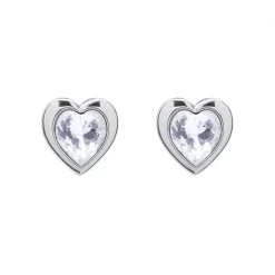 Ted Baker HAN Crystal Heart Stud Earrings for Earrings Colour Silver/Crystal