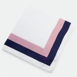 Ted Baker Ted Baker Border Pocket Square Mens for Handkerchiefs Colour White