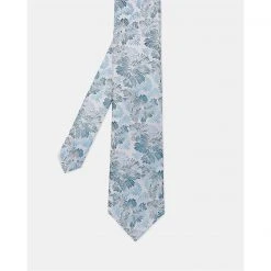 Ted Baker Ted Baker Wayve Silk Tie Mens for Ties Colour Silver