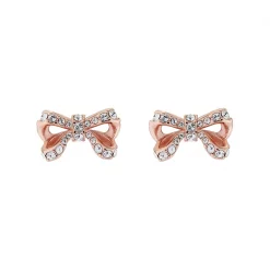 Ted Baker CALLAY Crystal Petite Bow Stud Earrings for Earrings Colour Rose Gold