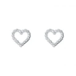 Ted Baker LEENAH Linked Hearts Stud Earrings for Earrings Colour Silver/Crystal