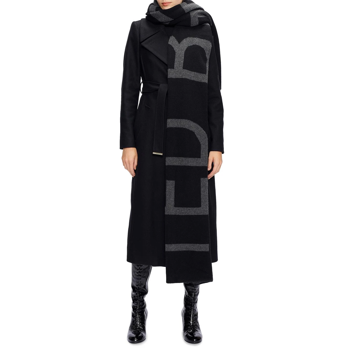 Ted Baker Fireiy Logo Scarf for Women's Scarves Colour black 4 Ted Baker Fireiy Logo Scarf for Women's Scarves Colour black - Image 2