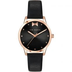 Ted Baker Ted Baker Fitzrovia Bow Watch Womens for Ladies' Watches Colour Black/Rose Gold